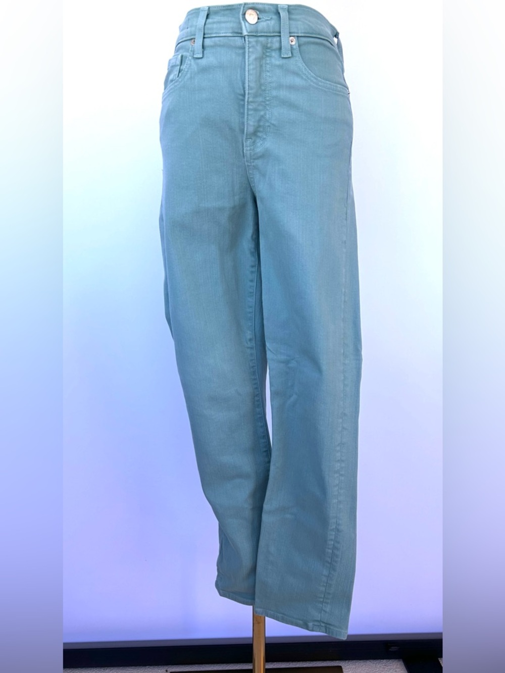 Veronica Beard Women’s Ryleigh Slim Straight High‎ Rise Jeans Teal Size 26/2